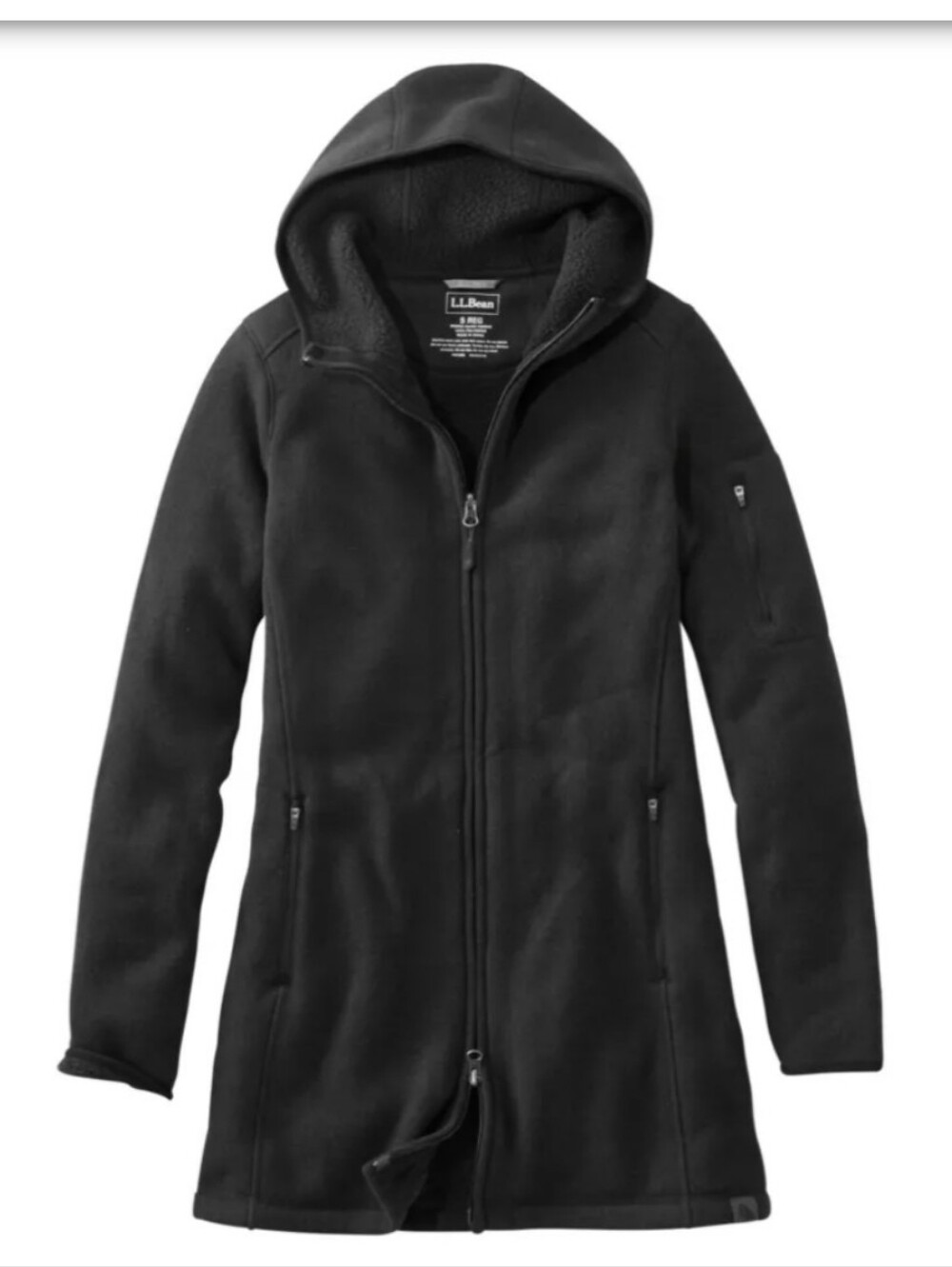 L.L.Bean Sweater Fleece Coat Women's Clothing Classic Fleece Black Small Regular